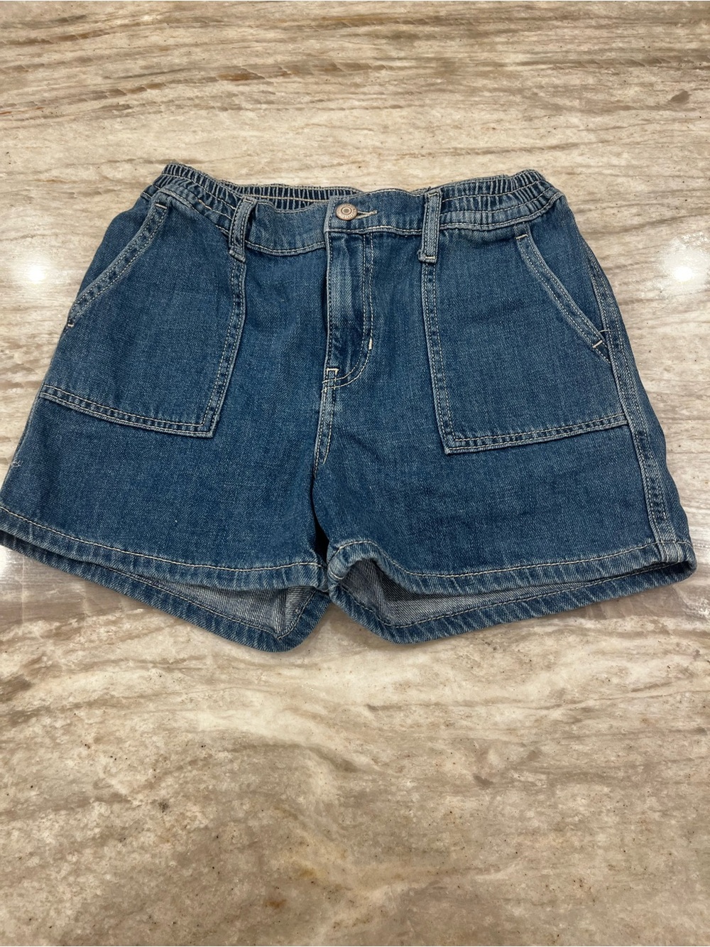 Old Navy Girls Dark Wash Denim Shorts | Size 14 | Stretchy Waistband